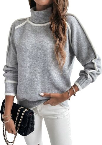 سترة SHENHE النسائية ذات الياقة المدورة وبأكمام راجلان ذات ألوان متعددة in Kuwait