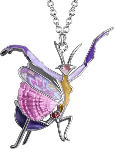 Enamel Alloy Praying Mantis Necklace Insects Pendant Novelty Jewelry for Women Girls Charms Gifts in Kuwait