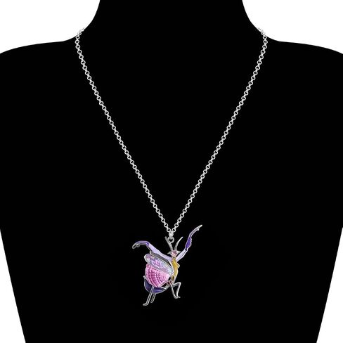 Enamel Alloy Praying Mantis Necklace Insects Pendant Novelty Jewelry for Women Girls Charms Gifts in Kuwait
