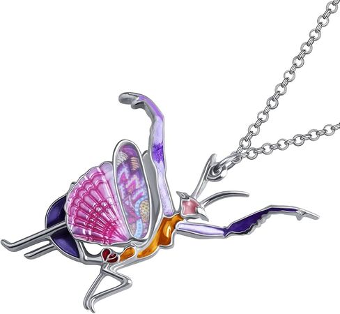 Enamel Alloy Praying Mantis Necklace Insects Pendant Novelty Jewelry for Women Girls Charms Gifts in Kuwait