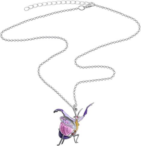 Enamel Alloy Praying Mantis Necklace Insects Pendant Novelty Jewelry for Women Girls Charms Gifts in Kuwait