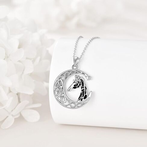 Giraffe Necklace Sterling Silver Giraffe Pendant Necklace Giraffe Jewelry Gifts for Women Girls Animal Necklace in Saudi Arabia
