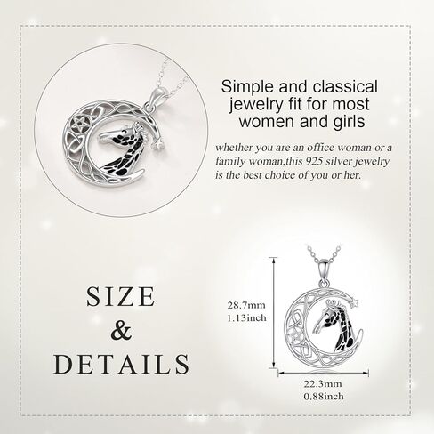 Giraffe Necklace Sterling Silver Giraffe Pendant Necklace Giraffe Jewelry Gifts for Women Girls Animal Necklace in Saudi Arabia
