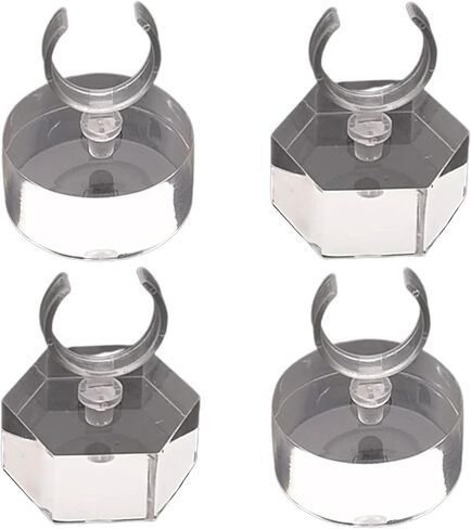 MIAO YUAN 4 PCS Ring Display Stands Ring Holder for Ring Display and Placement, Transparent Acrylic Jewelry Ring Display Storage Rack, Display Stand for Jewelry Ring Single Ring Wedding Ring in Kuwait