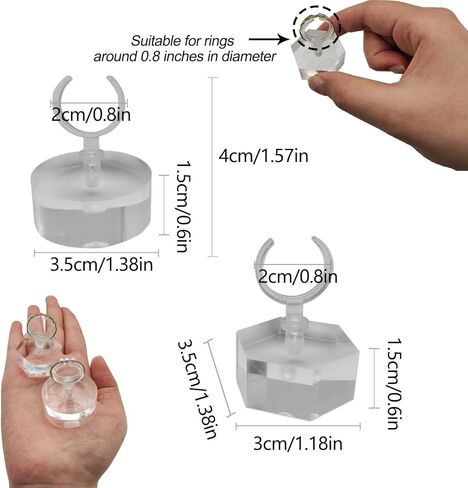 MIAO YUAN 4 PCS Ring Display Stands Ring Holder for Ring Display and Placement, Transparent Acrylic Jewelry Ring Display Storage Rack, Display Stand for Jewelry Ring Single Ring Wedding Ring in Kuwait