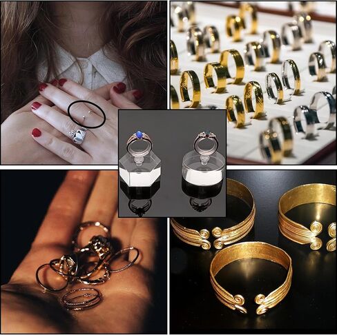 MIAO YUAN 4 PCS Ring Display Stands Ring Holder for Ring Display and Placement, Transparent Acrylic Jewelry Ring Display Storage Rack, Display Stand for Jewelry Ring Single Ring Wedding Ring in Kuwait