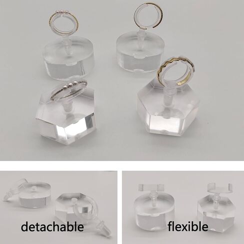 MIAO YUAN 4 PCS Ring Display Stands Ring Holder for Ring Display and Placement, Transparent Acrylic Jewelry Ring Display Storage Rack, Display Stand for Jewelry Ring Single Ring Wedding Ring in Kuwait
