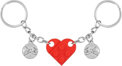 Heart Brick Key Chain for Lego, Detachable Heart Keyring for Him Her Matching Couple Keychain Gift for Boyfriend Girlfriend in Kuwait