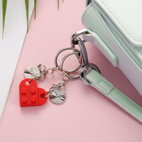 Heart Brick Key Chain for Lego, Detachable Heart Keyring for Him Her Matching Couple Keychain Gift for Boyfriend Girlfriend in Kuwait