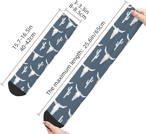 Vgjnfdzc Longhorn Skull Skull Cactus Blue Mens Cotton Athletic Crew Socks Women's Sport Running Socks Calf Socks Performance Cushioned Breathable in Kuwait