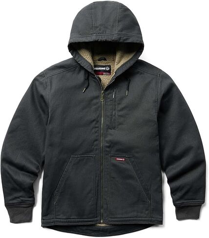 WOLVERINE Men's Upland Sherpa Lined Hooded Jacket, Black in Saudi Arabia