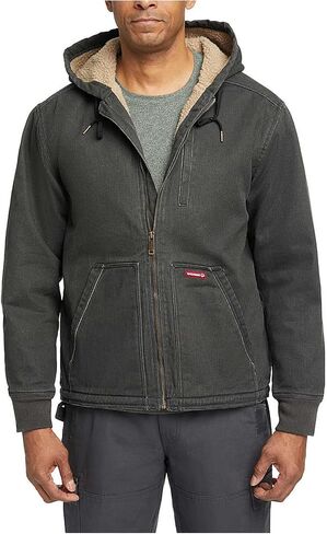 WOLVERINE Men's Upland Sherpa Lined Hooded Jacket, Black in Saudi Arabia