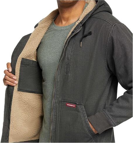 WOLVERINE Men's Upland Sherpa Lined Hooded Jacket, Black in Saudi Arabia