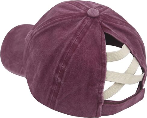 Muryobao النساء ذيل حصان قبعات البيسبول متقاطع شبكة القبعات عالية فوضوي كعكة Ponycap قبعات سائقي الشاحنات in Kuwait