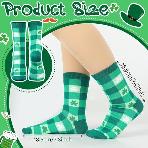 Halfchet 6 Pairs Men's St. Patrick's Day Socks St. Patrick's Day Gift for Men Funny Green St. Paddy's Socks for Men Shamrock Socks Saint St Patrick's Day Funny Irish Novelty Socks for Adults Men in Saudi Arabia