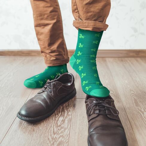 Halfchet 6 Pairs Men's St. Patrick's Day Socks St. Patrick's Day Gift for Men Funny Green St. Paddy's Socks for Men Shamrock Socks Saint St Patrick's Day Funny Irish Novelty Socks for Adults Men in Saudi Arabia