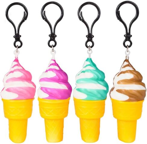 مشابك أو سلاسل مفاتيح لحقيبة الظهر الحسية الإسفنجية مقاس 4 انش، 4 قطع (اسكواش ايس كريم، 4 قطع) in Kuwait