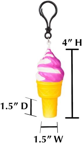 مشابك أو سلاسل مفاتيح لحقيبة الظهر الحسية الإسفنجية مقاس 4 انش، 4 قطع (اسكواش ايس كريم، 4 قطع) in Kuwait