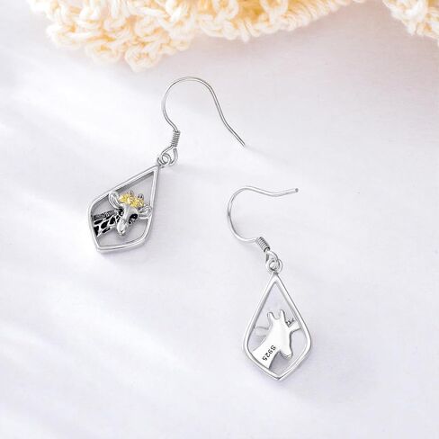 URONE Hummingbird/Koala/Bat/Giraffe Earrings for Women 925 Sterling Sliver Dangle Earrings Animal Jewelry Gift in Saudi Arabia