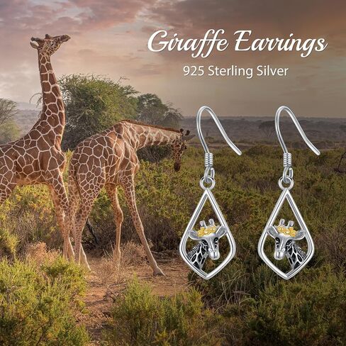 URONE Hummingbird/Koala/Bat/Giraffe Earrings for Women 925 Sterling Sliver Dangle Earrings Animal Jewelry Gift in Saudi Arabia
