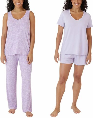 Eddie Bauer Women 4-Piece Pajama Set (as1, alpha, x_l, regular, regular, Orchid) in Saudi Arabia