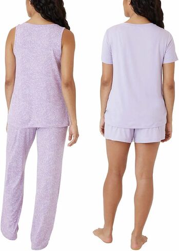 Eddie Bauer Women 4-Piece Pajama Set (as1, alpha, x_l, regular, regular, Orchid) in Saudi Arabia