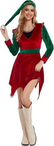 زي KBJALQ Elf للنساء أزياء Buddby The Elf فستان ElfMovies JovieElf ملابس تنكرية للكريسماس للكبار in Saudi Arabia