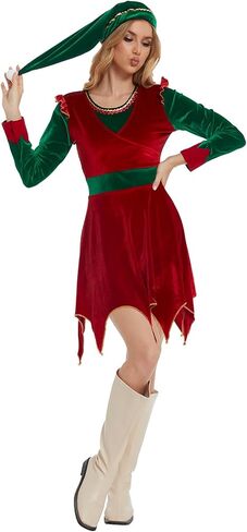 زي KBJALQ Elf للنساء أزياء Buddby The Elf فستان ElfMovies JovieElf ملابس تنكرية للكريسماس للكبار in Saudi Arabia