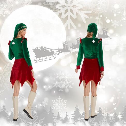 زي KBJALQ Elf للنساء أزياء Buddby The Elf فستان ElfMovies JovieElf ملابس تنكرية للكريسماس للكبار in Saudi Arabia