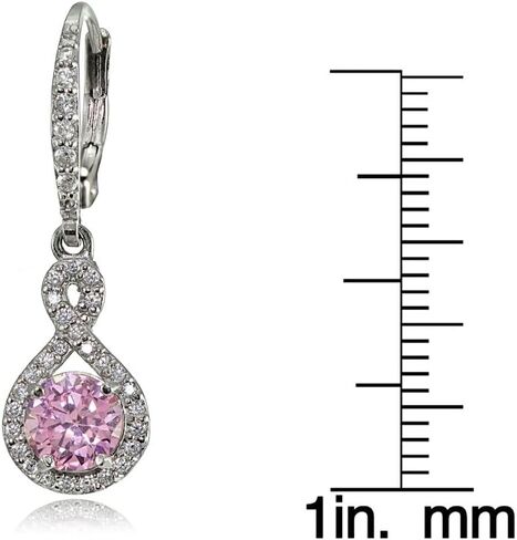 الجنيه الاسترليني من الفضة مكعب زركونيا إنفينيتي تتدلى أقراط Leverback in Kuwait