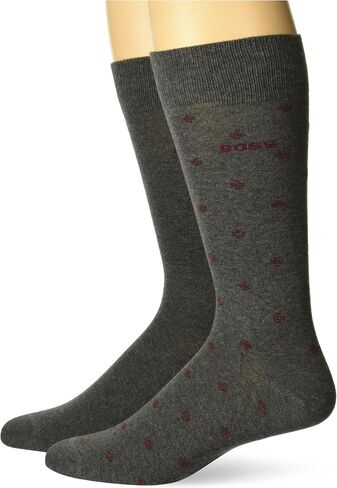 BOSS Men's Two Pack Regular Length Dress Socks with Dot Design in Saudi Arabia
