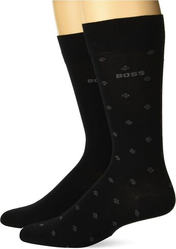 BOSS Men's Two Pack Regular Length Dress Socks with Dot Design in Saudi Arabia