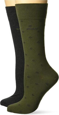 BOSS Men's Two Pack Regular Length Dress Socks with Dot Design in Saudi Arabia