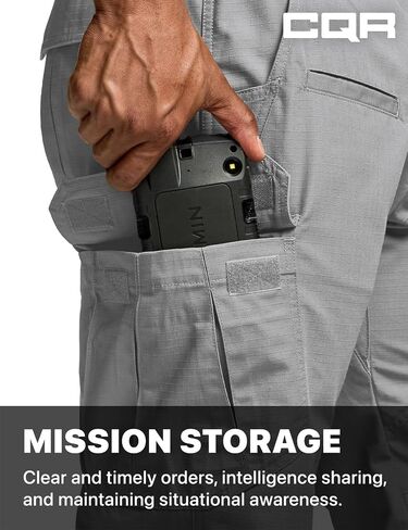 CQR Men's Tactical Pants, Water Resistant Ripstop Cargo Pants, Lightweight EDC Work Hiking Pants, Outdoor Apparel in Saudi Arabia