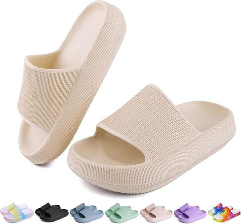 OUYADU Kids Cloud Slides Boys Girls Flip Flops Slip On Beach Sandals Youth Pool Shower Shoes EVA Summer Slippers（11 Little Kids - 6 Big Kids） in Saudi Arabia