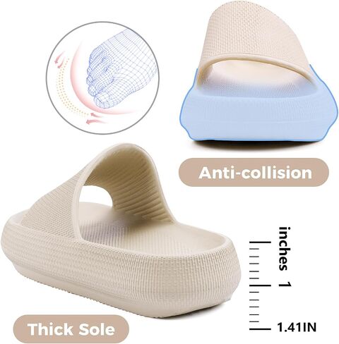OUYADU Kids Cloud Slides Boys Girls Flip Flops Slip On Beach Sandals Youth Pool Shower Shoes EVA Summer Slippers（11 Little Kids - 6 Big Kids） in Saudi Arabia