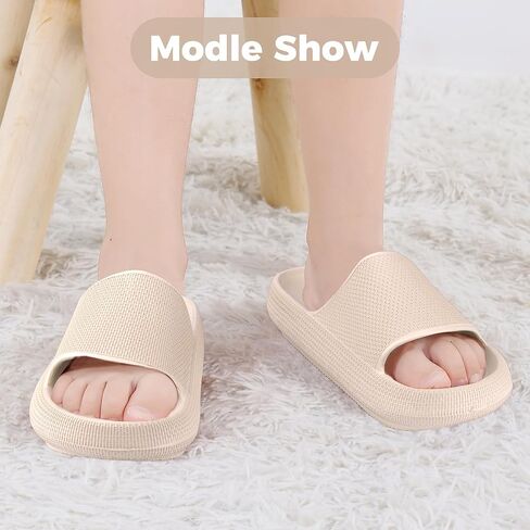 OUYADU Kids Cloud Slides Boys Girls Flip Flops Slip On Beach Sandals Youth Pool Shower Shoes EVA Summer Slippers（11 Little Kids - 6 Big Kids） in Saudi Arabia