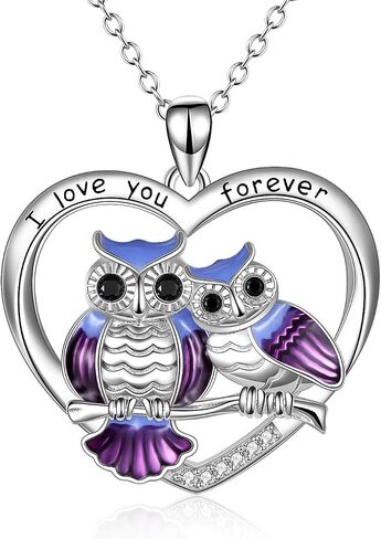 ONEFINITY Sterling Silver Owl Necklace Mother Daughter Owl Lover Bird Pendant Necklace Mother's Day Gifts for Women Grandmother Daughter Mom in Saudi Arabia