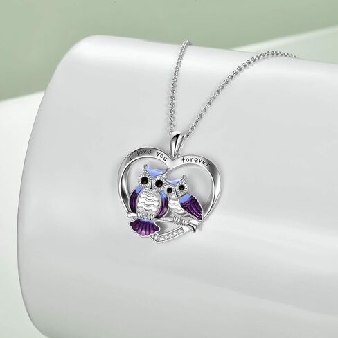 ONEFINITY Sterling Silver Owl Necklace Mother Daughter Owl Lover Bird Pendant Necklace Mother's Day Gifts for Women Grandmother Daughter Mom in Saudi Arabia