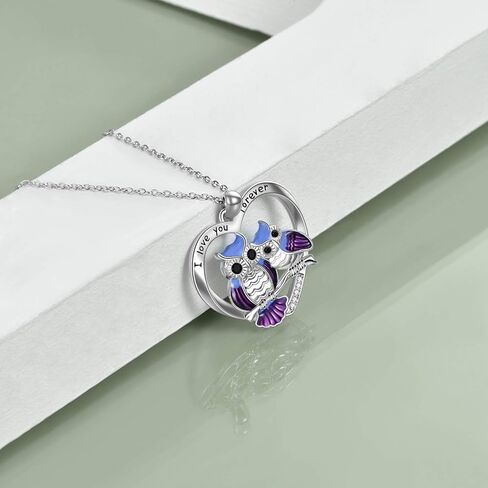 ONEFINITY Sterling Silver Owl Necklace Mother Daughter Owl Lover Bird Pendant Necklace Mother's Day Gifts for Women Grandmother Daughter Mom in Saudi Arabia