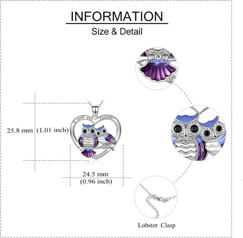 ONEFINITY Sterling Silver Owl Necklace Mother Daughter Owl Lover Bird Pendant Necklace Mother's Day Gifts for Women Grandmother Daughter Mom in Saudi Arabia