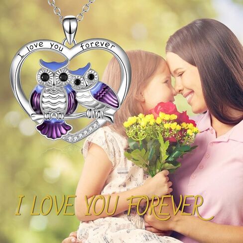 ONEFINITY Sterling Silver Owl Necklace Mother Daughter Owl Lover Bird Pendant Necklace Mother's Day Gifts for Women Grandmother Daughter Mom in Saudi Arabia