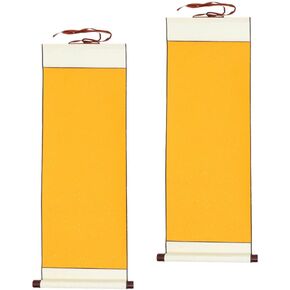 2pcs Blank Hanging Scroll Chinese Xuan Paper Chinese Calligraphy Blank Hanging Scrolls Blank for Calligraphy Painting Art Projects