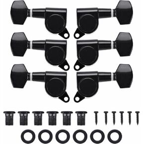 VBESTLIFE 3 Left + 3 Right Guitar Tuning Pegs Locking Tuners Zinc Alloy Machine Heads for Guitar