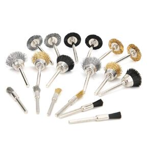 18 pcs Wire Wheel Cup Brush Aluminum Coated Wire Drill Brush Set Electric Grinder Accessory Kit Removal Paint Rust