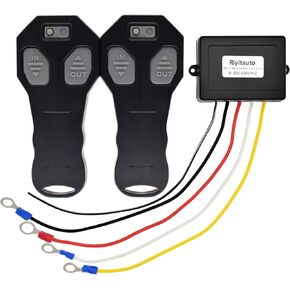 Riyitauto 75ft Recovery Wireless Winch Remote Control Kit for Jeep Truck ATV SUV Car DC 9-30V 434MHZ Switch Handset Waterproof with 2 Big Remote Control