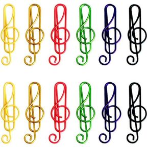 100 Pieces Music Paper Clips 6 Colors, Music Bookmark Metal Paper Clips Musical Notes Clips,for Office School Stationery Supplies