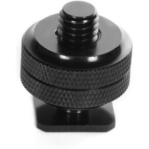 Foto4easy 3/8" to Cold Foot Screw Adapter for Camera Hot Shoe Mount Double Nut Flash Holder