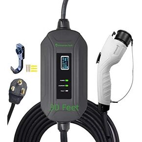 PRIMECOM Level 2 EV Charger 220/240V, 16A, 30ft & 50ft, Portable EVSE Electric Vehicle Charging Cable Compatible with Bolt Volt Leaf BMW i3 Fiat 500e Clarity NIRO Prius (10-30P, 30 Feet)