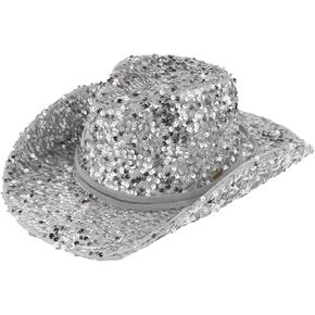Funky Junque Cowboy Hats for Women Large Sequin Cowgirl Rodeo Fedora Western Retro Classic with Dazzling Suede Band